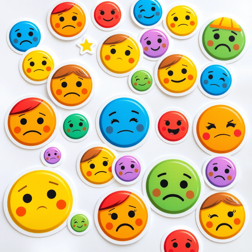 Arkusz naklejek emotikonów - Materiały - Dzień Kosmosu