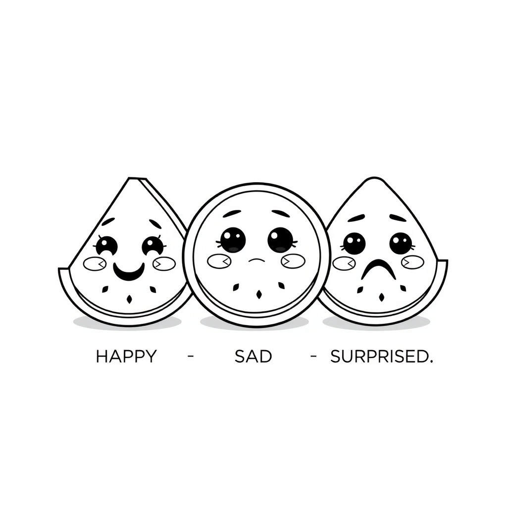 Kolorowanka „Arbuzowe emocje” - Kolorowanki - Dzień Arbuza