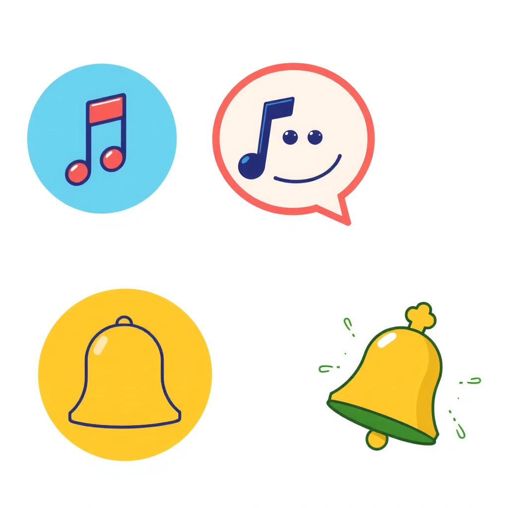 Ikony dźwięków: muzyka, głos, dzwoneczki - Materiały - Dzień Radia