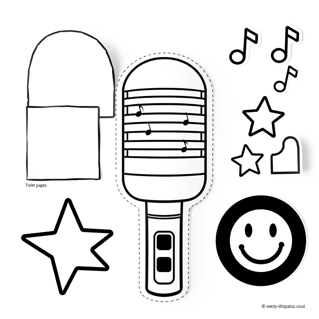 Szablon: mikrofon z rolki papieru - Szablony - Dzień Radia