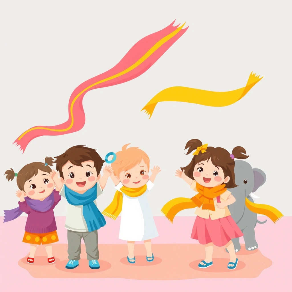 Chusteczki i wstążki — inspiracje ruchowe - Szablony - Dzień Tańca