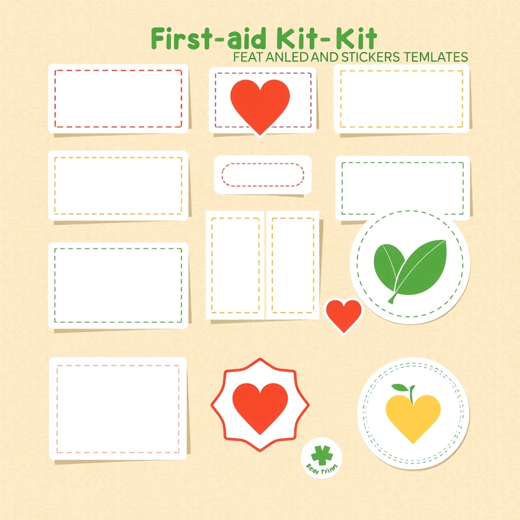 Szablon: Ekologiczna apteczka — etykiety i naklejki - Szablony - Dzień Pierwszej Pomocy