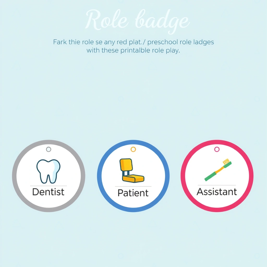 Szablony identyfikatorów ról: Dentysta, Pacjent, Asystent - Szablony - Dzień Dentysty