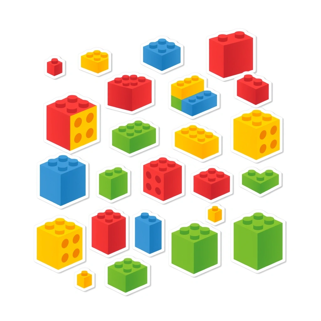 Arkusz naklejek / ikon klocków - Szablony - Międzynarodowy Dzień Lego