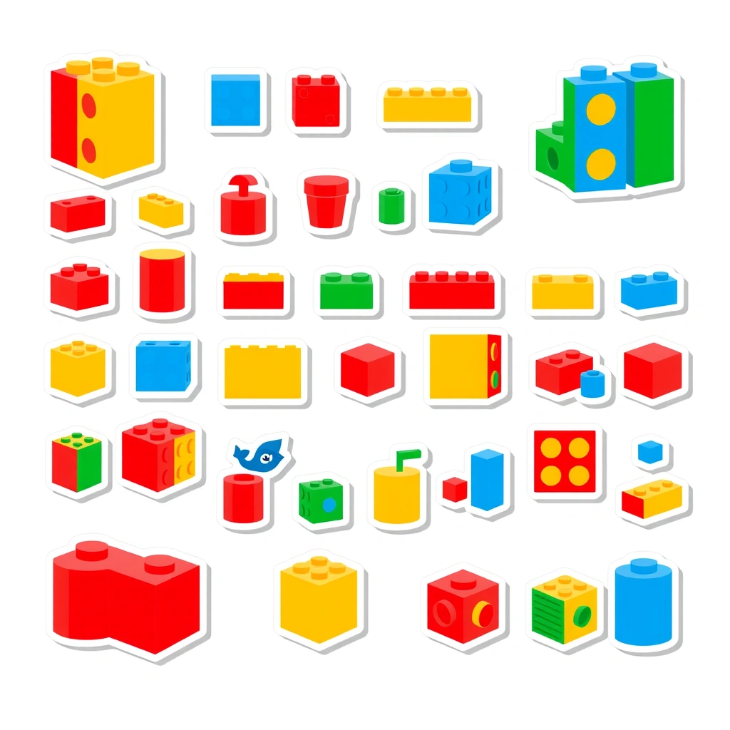 Arkusz naklejek / ikon klocków - Szablony - Międzynarodowy Dzień Lego