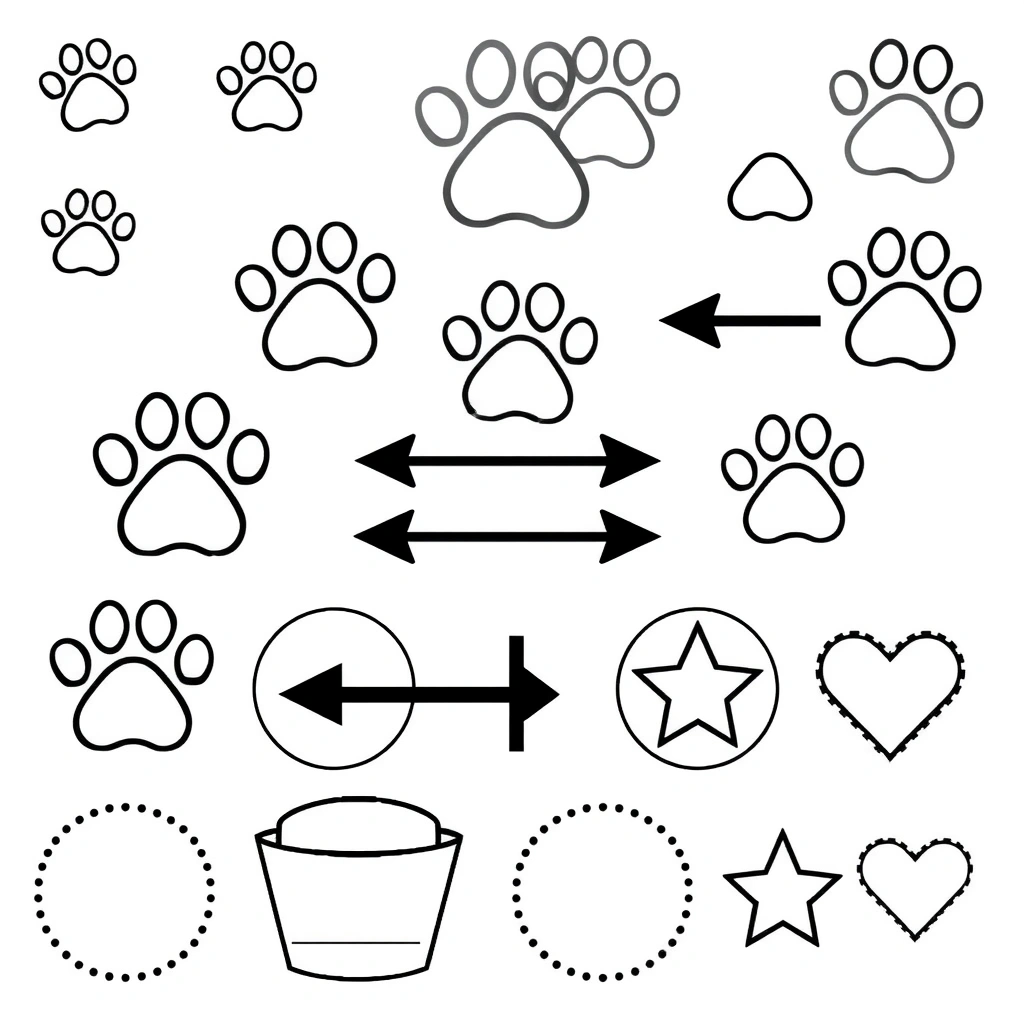 Szablony: łapki i oznaczenia toru - Szablony - Dzień Kota