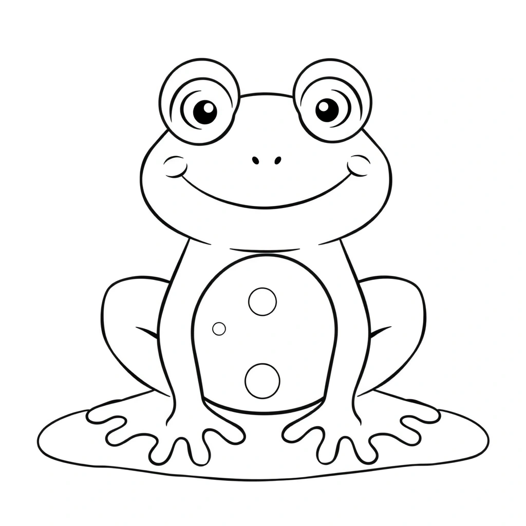 Kolorowanka: duża sylwetka żaby z prostymi detalami - Kolorowanki - Dzień Żaby