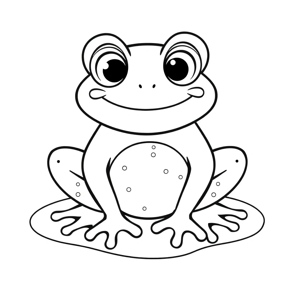 Kolorowanka: duża sylwetka żaby z prostymi detalami - Kolorowanki - Dzień Żaby