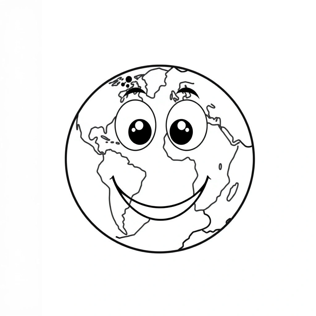 Szablon pracy plastycznej 'Uśmiechnięta Ziemia' — papierowy talerzyk - Szablony - Dzień Uśmiechu