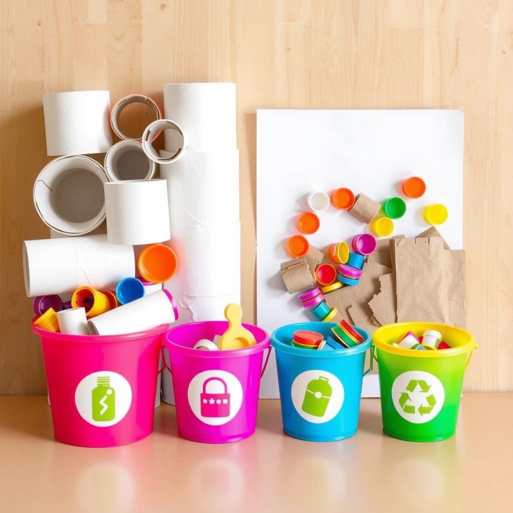 Zdjęcie poglądowe materiałów do segregowania (realistyczne) - Materiały - Dzień Uśmiechu