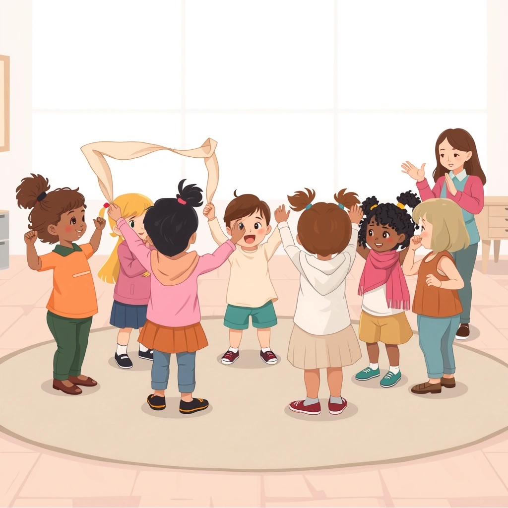 Scena: tańczące chusty w kole - Materiały - Pierwszy Dzień Zimy