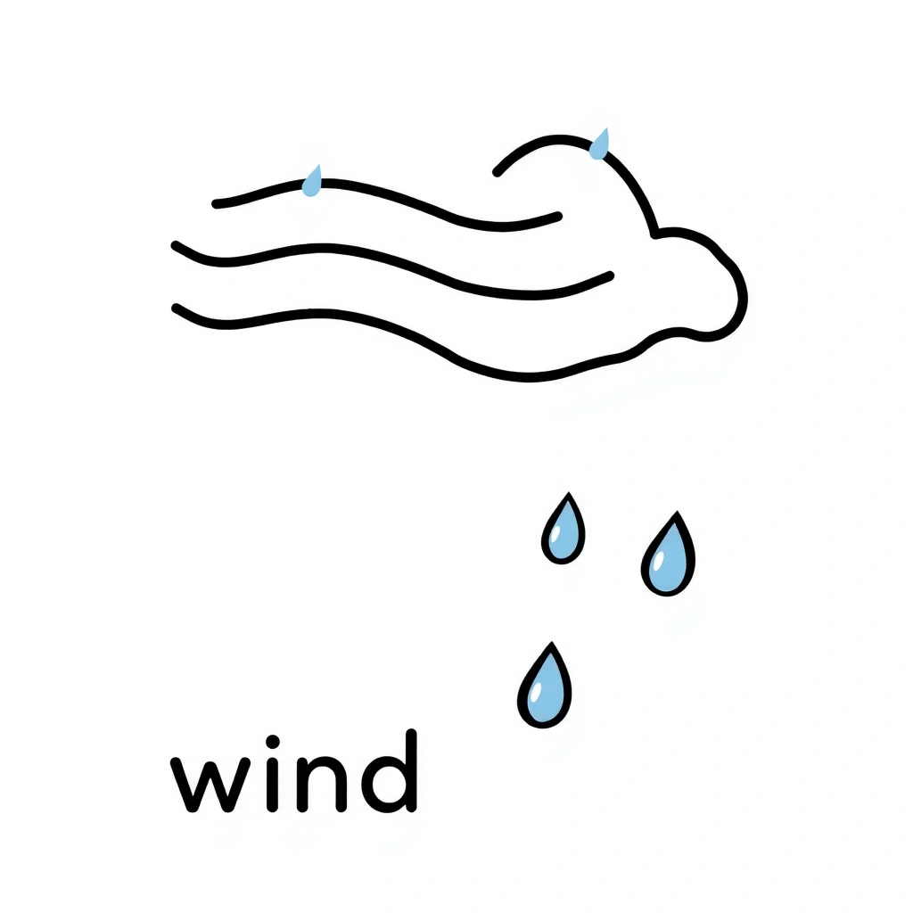 Karta: Wiatr / Deszcz — flashcard - Szablony - Dzień Lasu