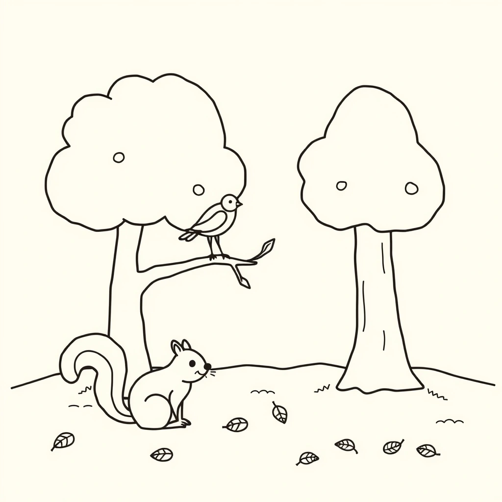 Strona do kolorowania: prosty las - Kolorowanki - Dzień Lasu