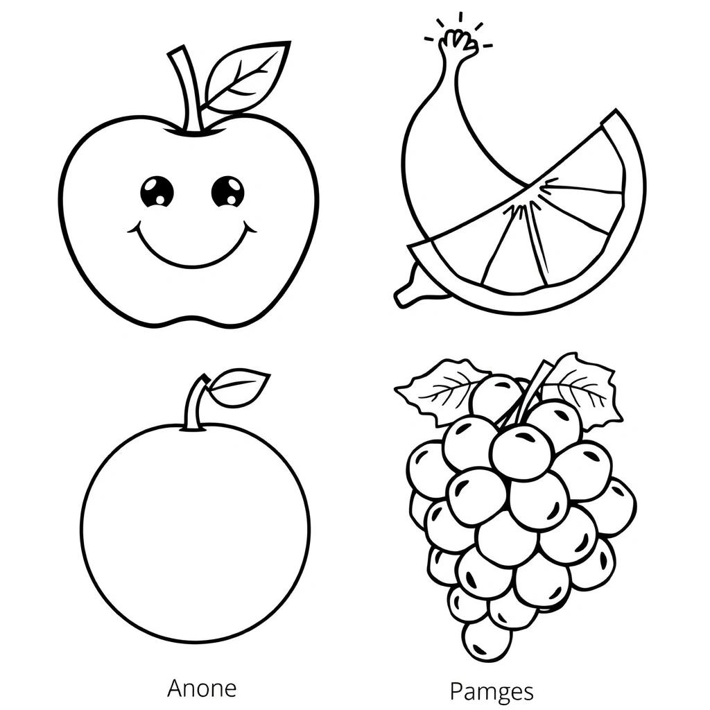 Kolorowanki: Uśmiechnięte owoce - Kolorowanki - Dzień Soku
