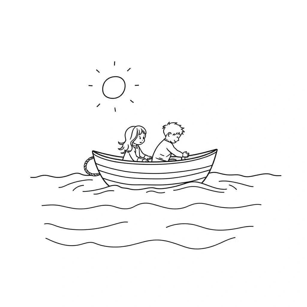 Kolorowanka uspokajająca — Ciche fale morza - Kolorowanki - Dzień Piratów