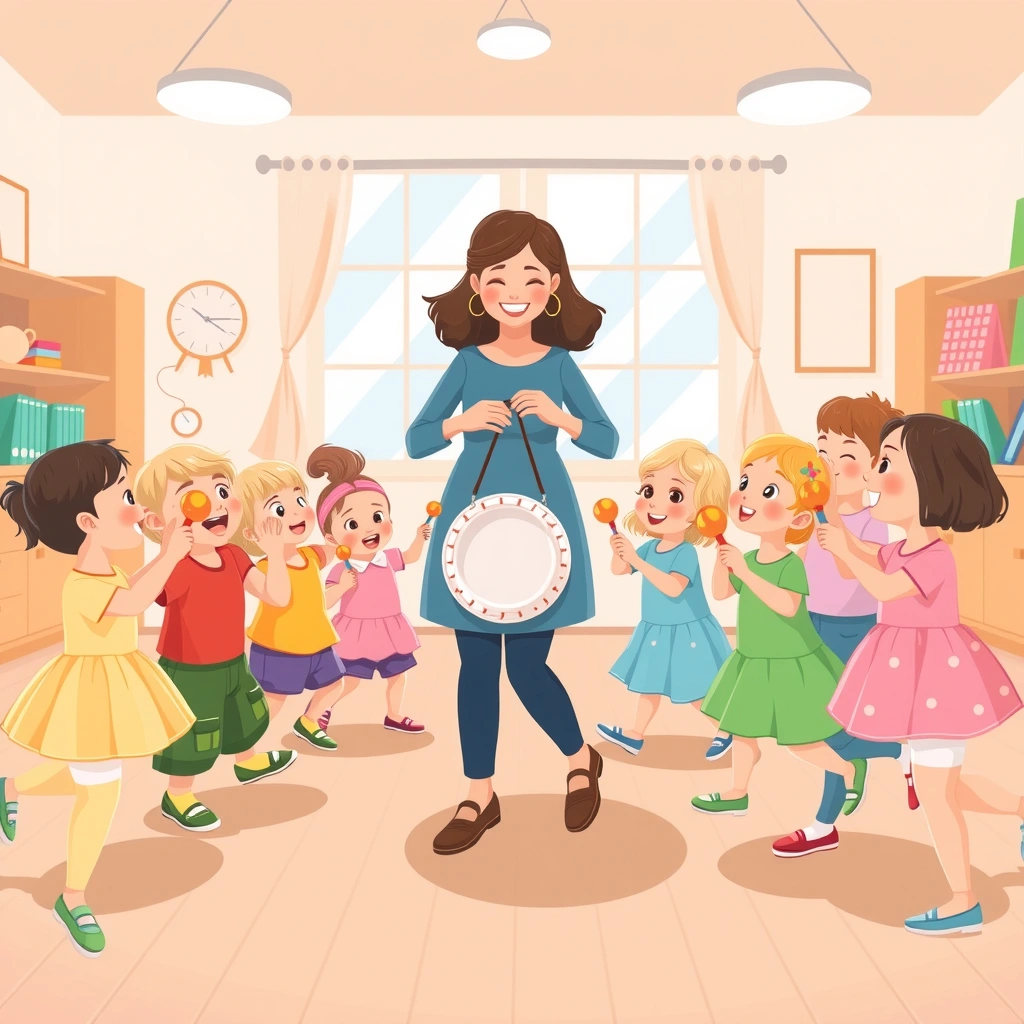 Scena: Dzieci maszerują w kole do rytmu - Materiały - Dzień Piratów