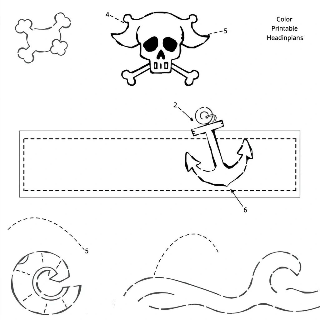 Szablon opaski pirackiej do druku - Szablony - Dzień Piratów