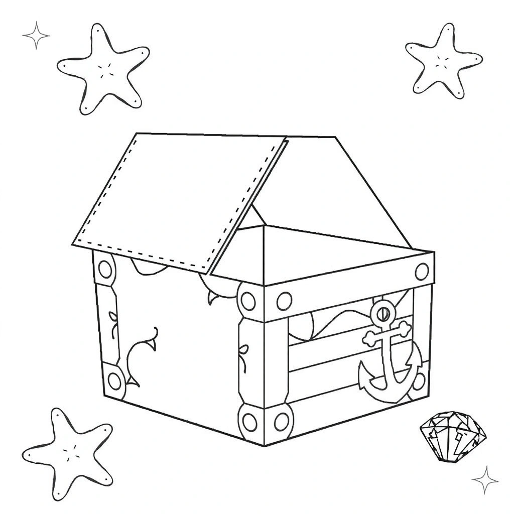 Szablon pudełka na skarby — do złożenia - Szablony - Dzień Piratów