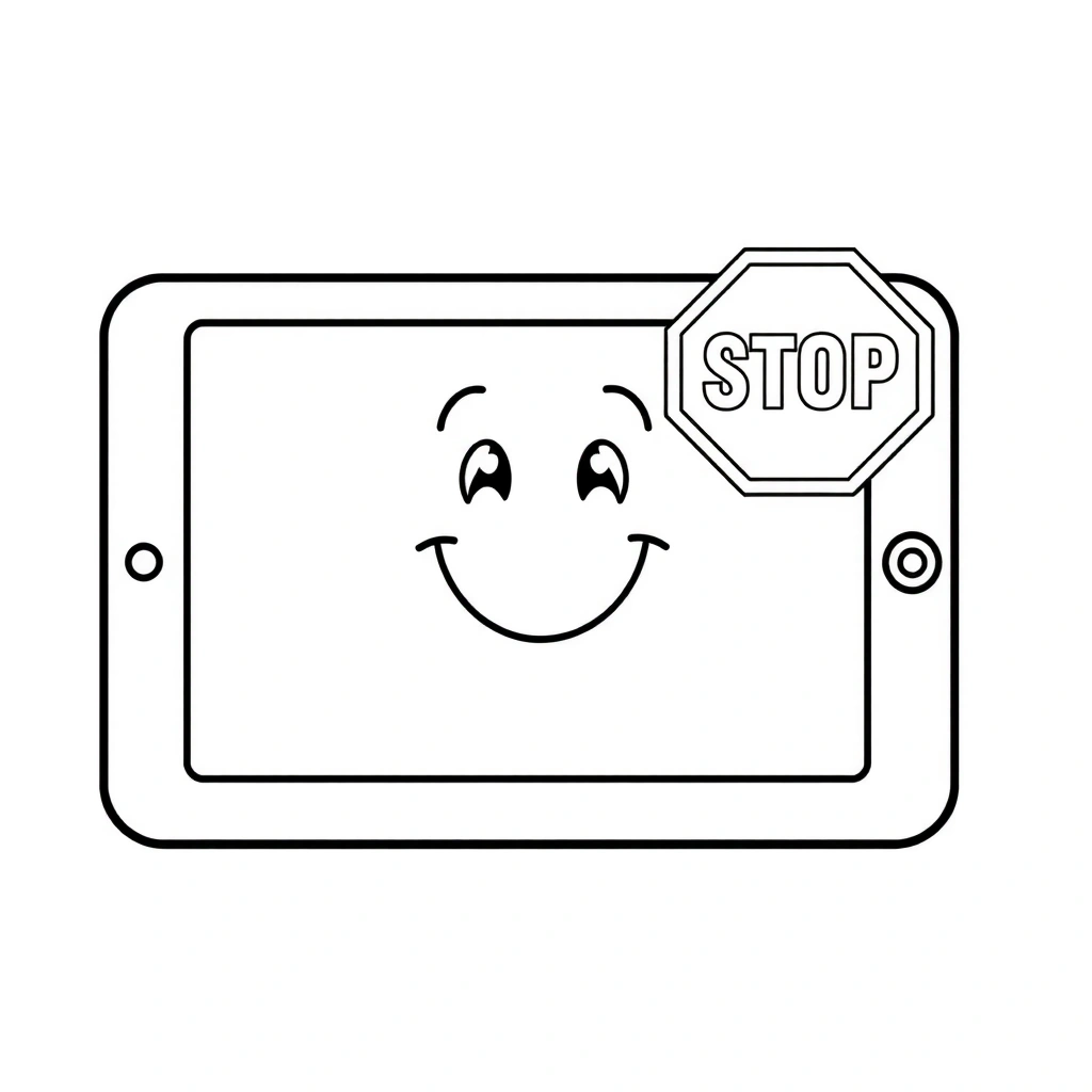 Kolorowanka — bezpieczny ekran - Kolorowanki - Dzień Bezpiecznego Internetu