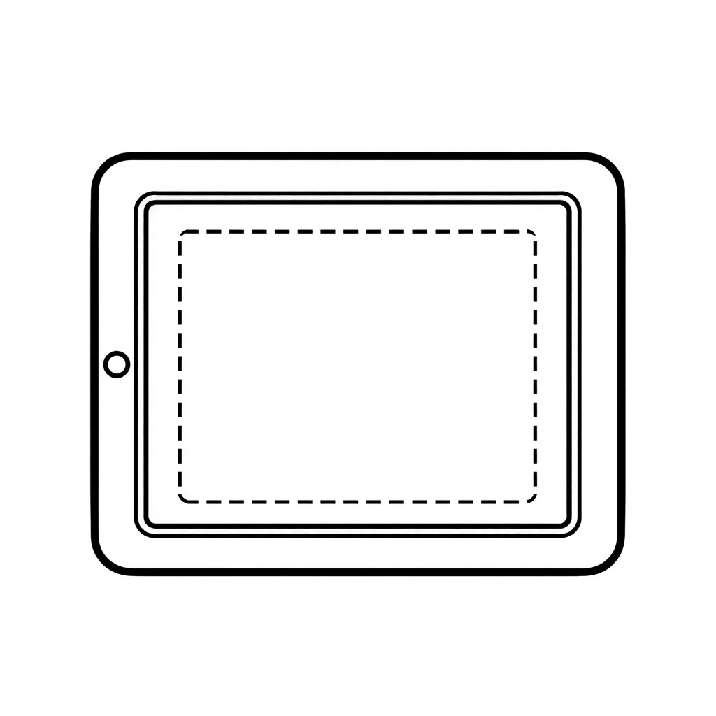 Szablon kartonowego tabletu — płaski kontur - Szablony - Dzień Bezpiecznego Internetu