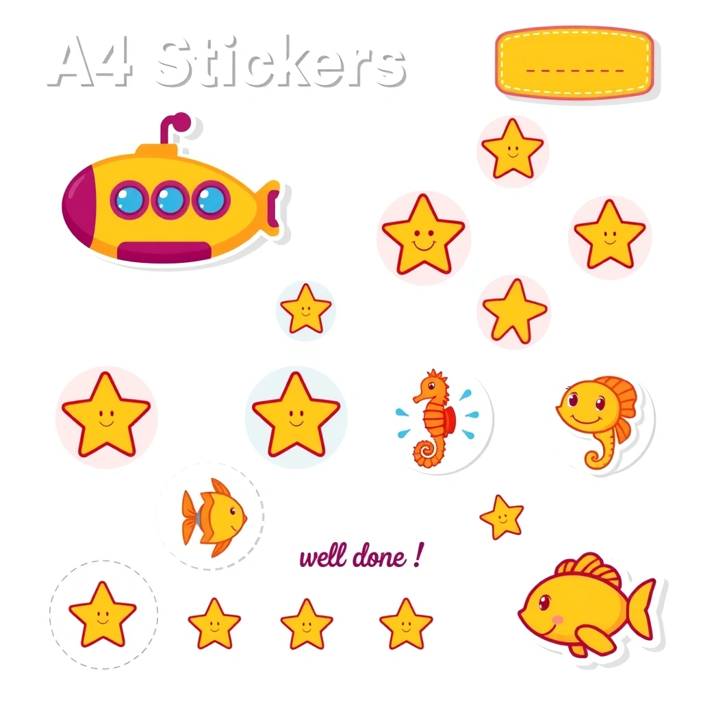 Szablon: Naklejki/stemple nagród (arkusz) - Szablony - Dzień Łodzi Podwodnej