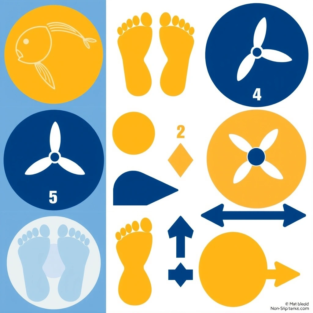 Szablony markerów podłogowych i strzałek trasy - Szablony - Dzień Łodzi Podwodnej