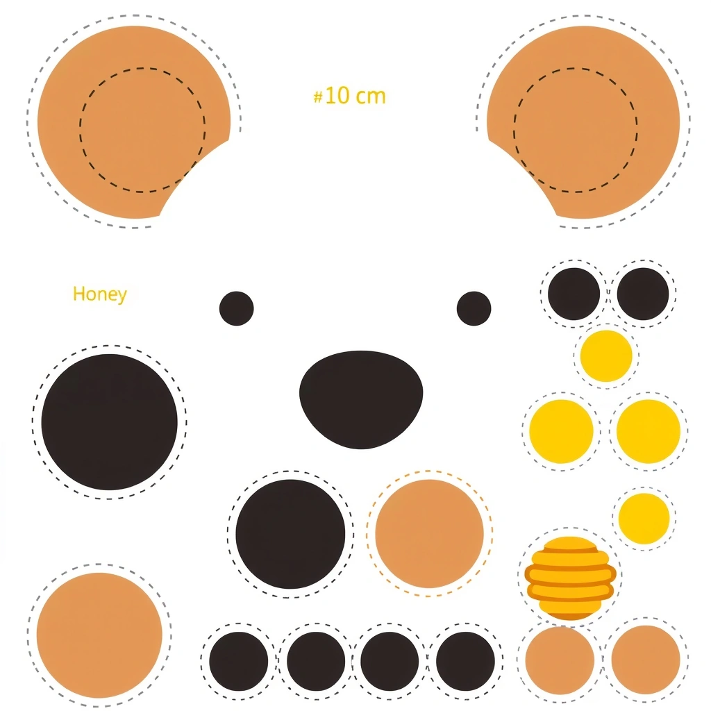 Arkusz z elementami do wycięcia (szablon) - Szablony - Dzień Kubusia Puchatka