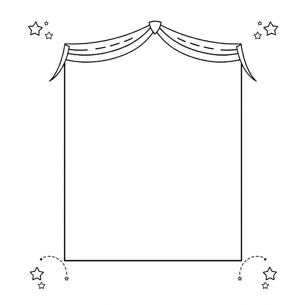 Szablon kartonowej ramki do wycięcia (A4) - Szablony - Dzień Teatru