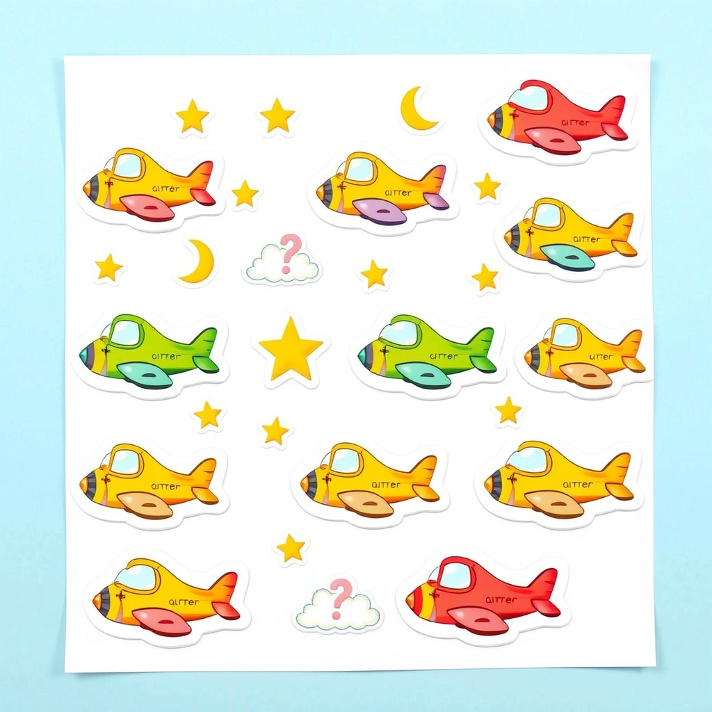 Arkusz naklejek - motywy samolotów - Materiały - Dzień Lotnictwa