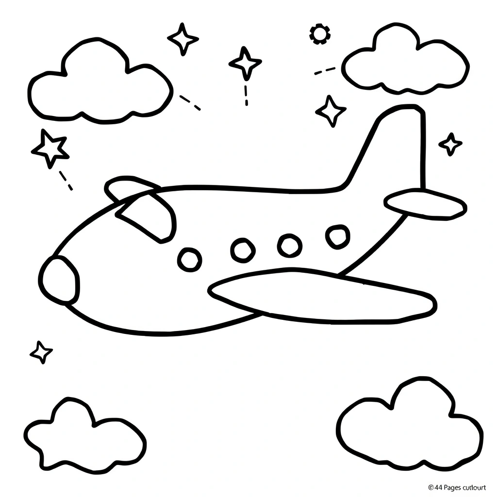 Karta do ozdabiania samolotu (kolorowanka) - Kolorowanki - Dzień Lotnictwa