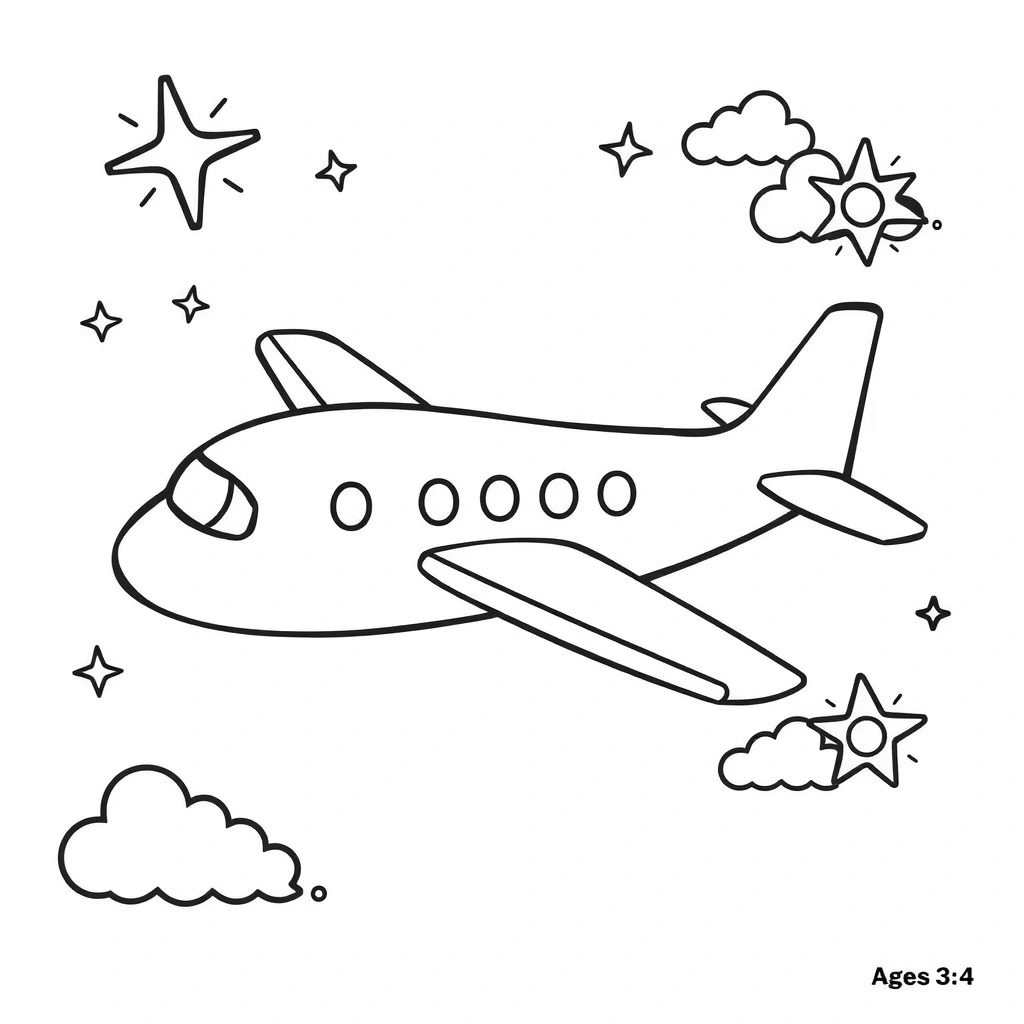 Karta do ozdabiania samolotu (kolorowanka) - Kolorowanki - Dzień Lotnictwa