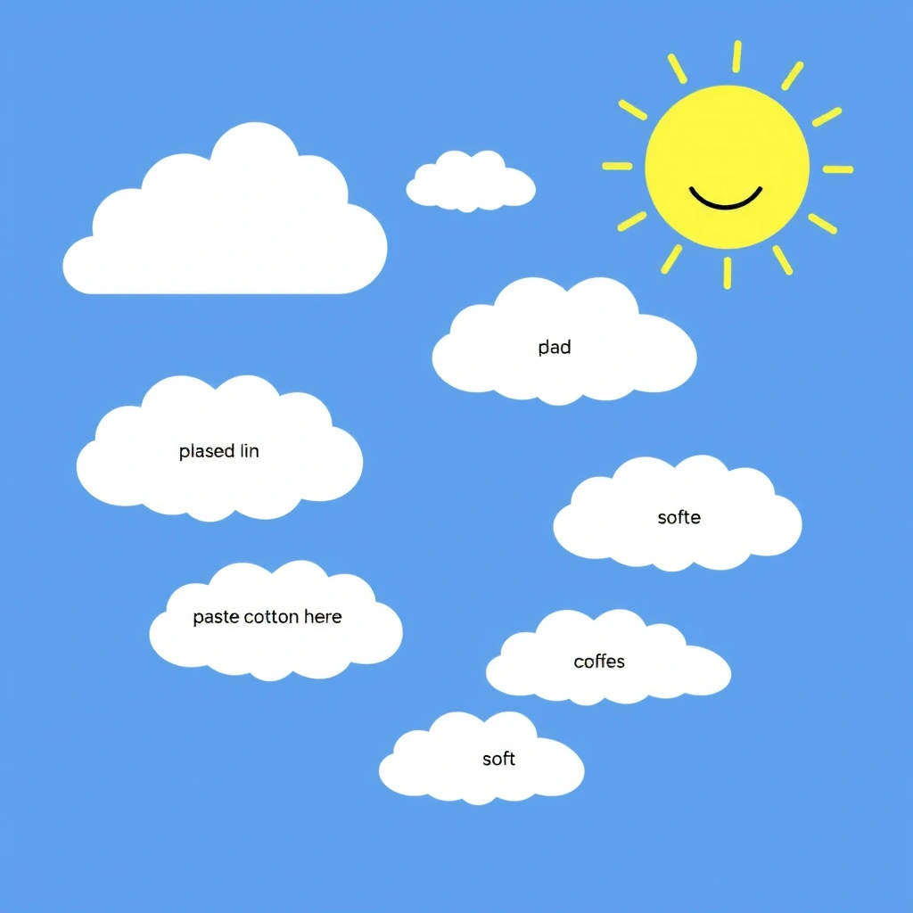 Tło 'Chmury' do przyklejania waty (plakat) - Szablony - Dzień Lotnictwa