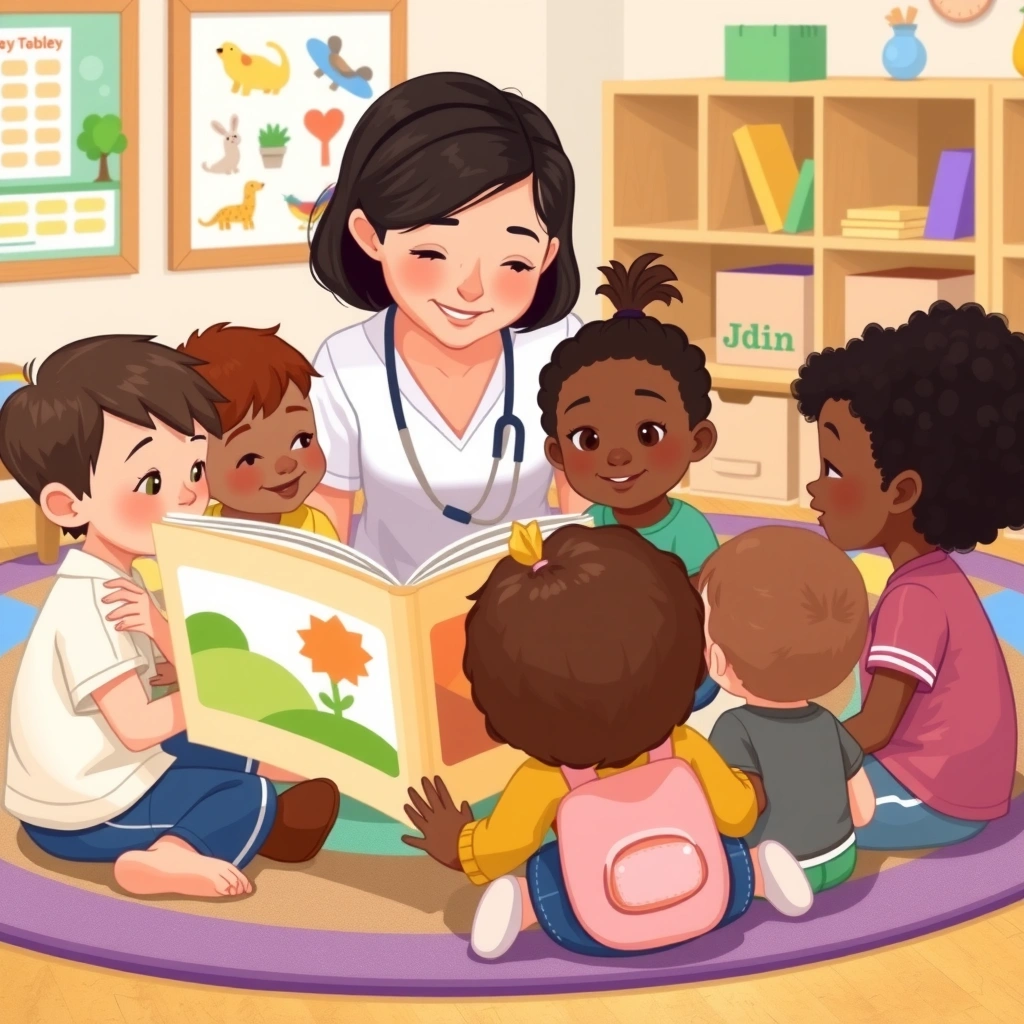 Ilustracja: czytanie w kole - Materiały - Dzień Książki