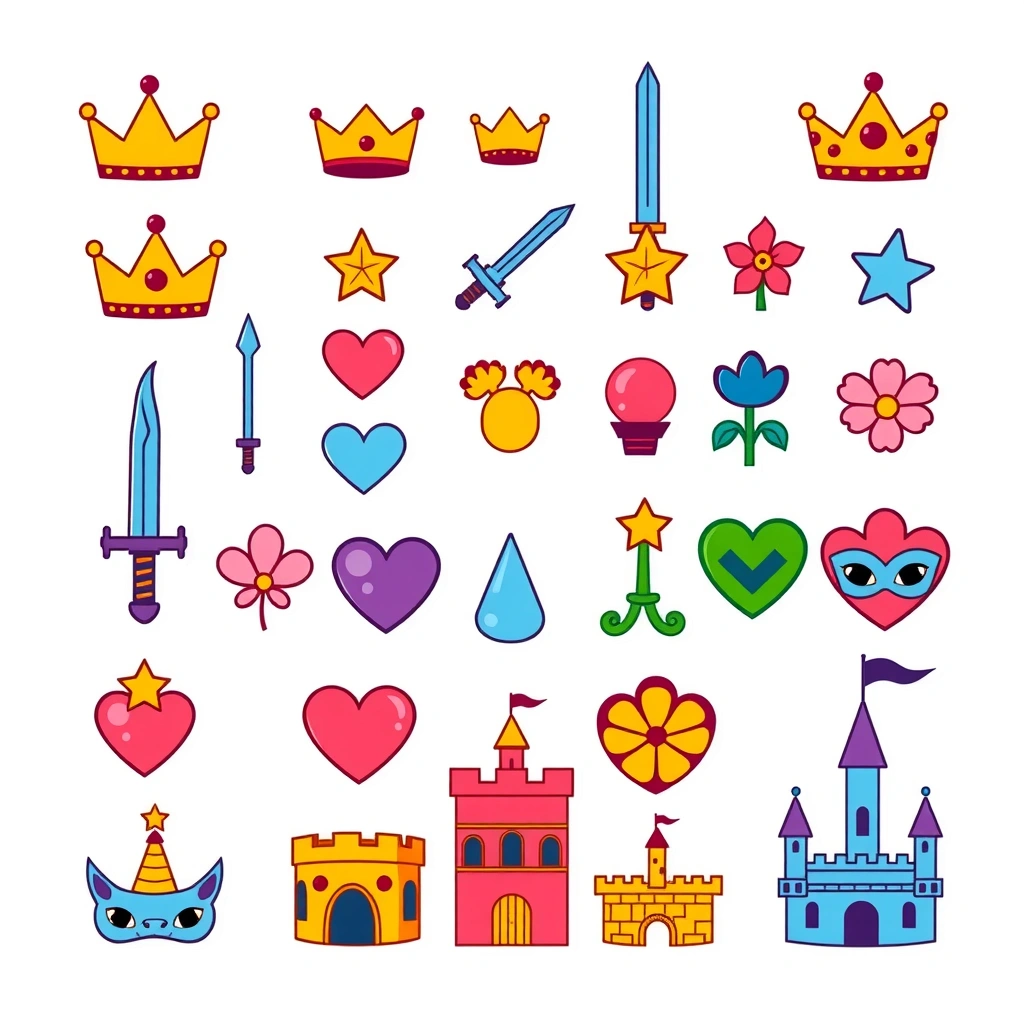 Arkusz naklejek dekoracyjnych - Materiały - Dzień Postaci z Bajek