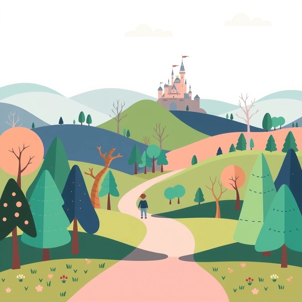 Tło sceny teatralnej - przyjazny las - Materiały - Dzień Postaci z Bajek