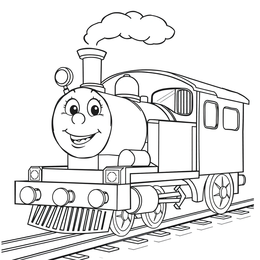 Kolorowanka: Pociąg i maszynista - Kolorowanki - Dzień Maszynisty