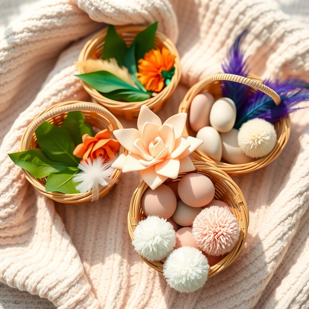 Stacja sensoryczna — koszyczki z wiosennymi skarbami - Materiały - Pierwszy Dzień Wiosny