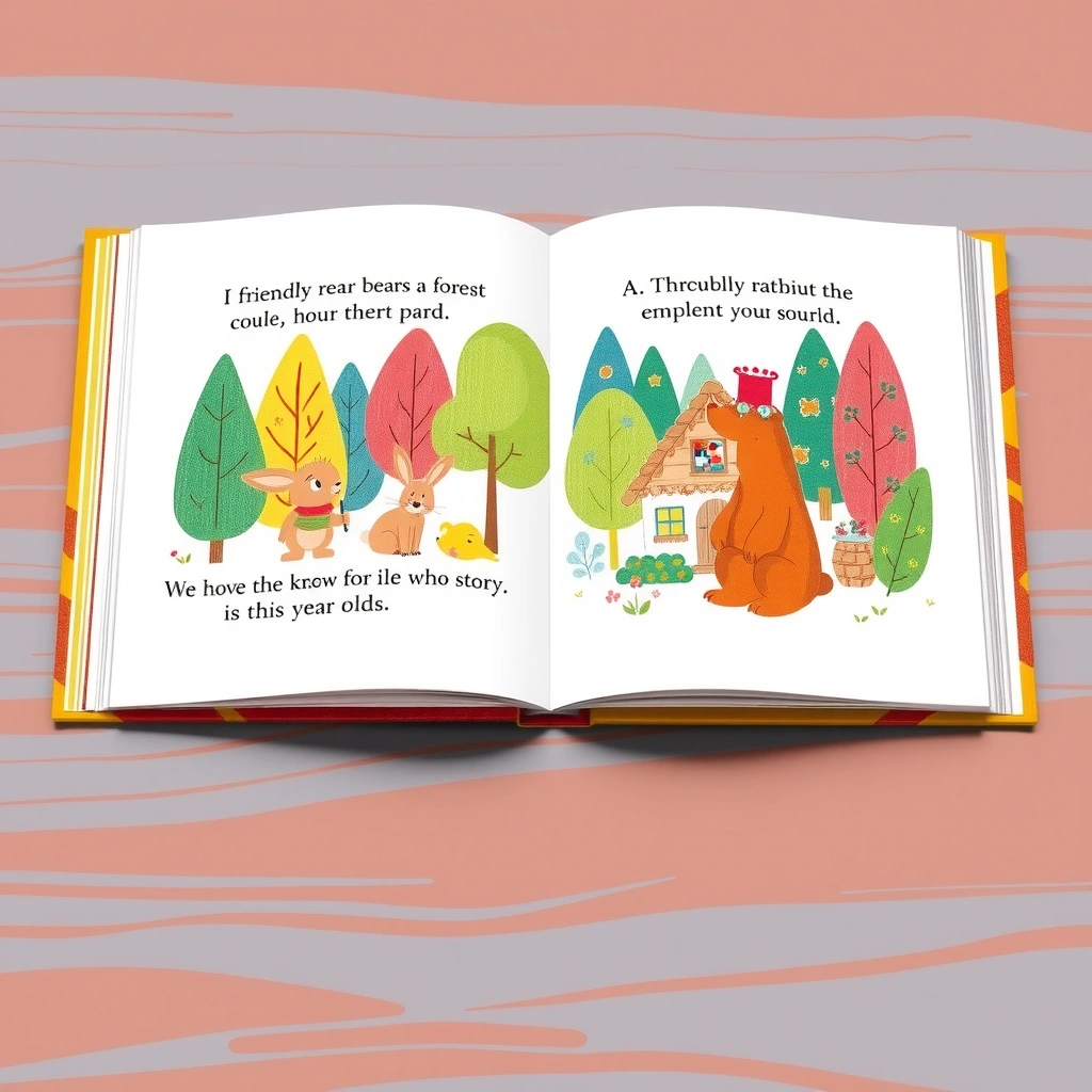 Ilustracja rozkładówki książki (prosta scena) - Materiały - Dzień Książki