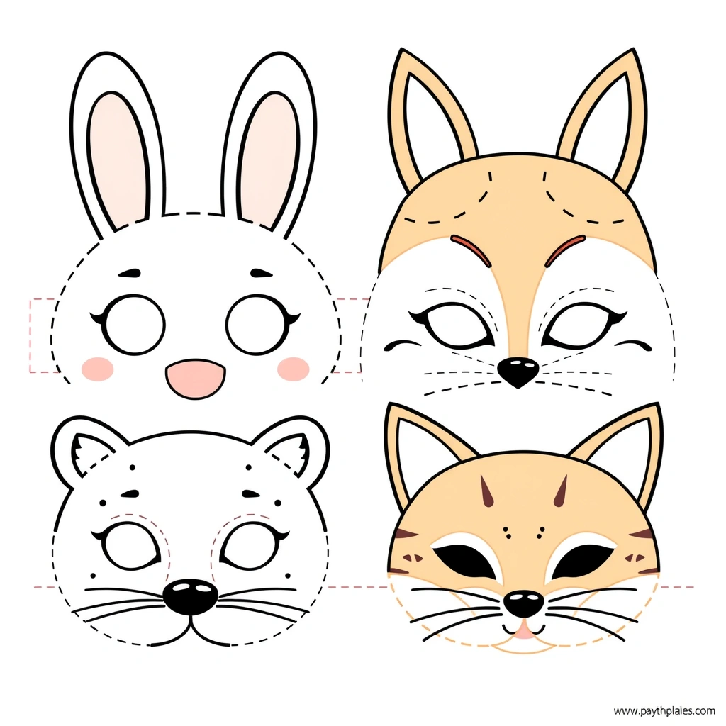 Szablony masek do druku — zwierzątka - Szablony - Dzień Książki