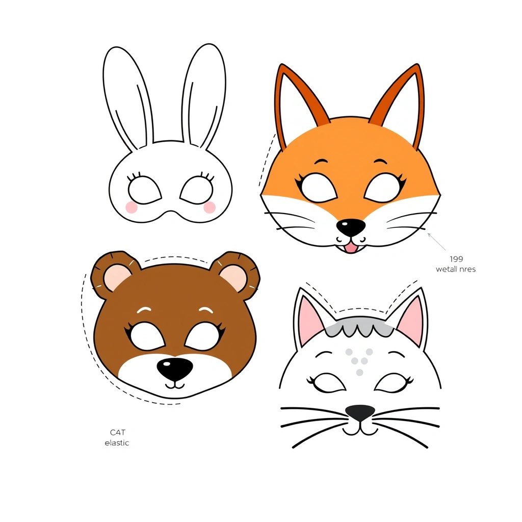 Szablony masek do druku — zwierzątka - Szablony - Dzień Książki