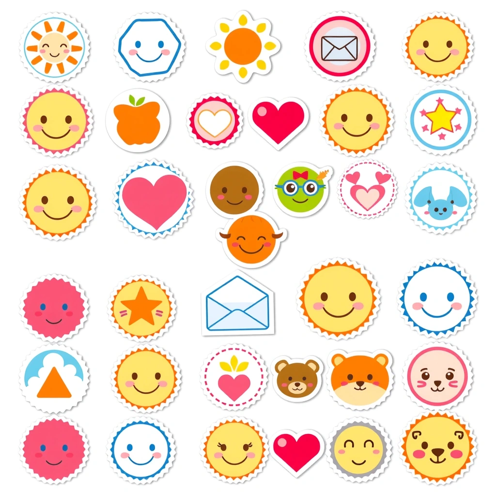 Arkusz znaczków / naklejek (szablon) - Szablony - Dzień Listonosza