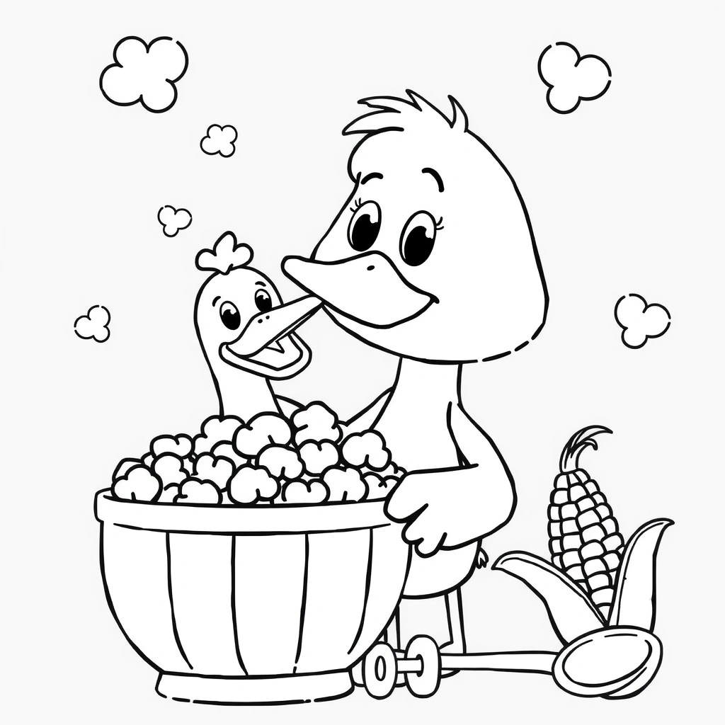 Kolorowanka: Popcorn i Gucio - Kolorowanki - Dzień Popcornu