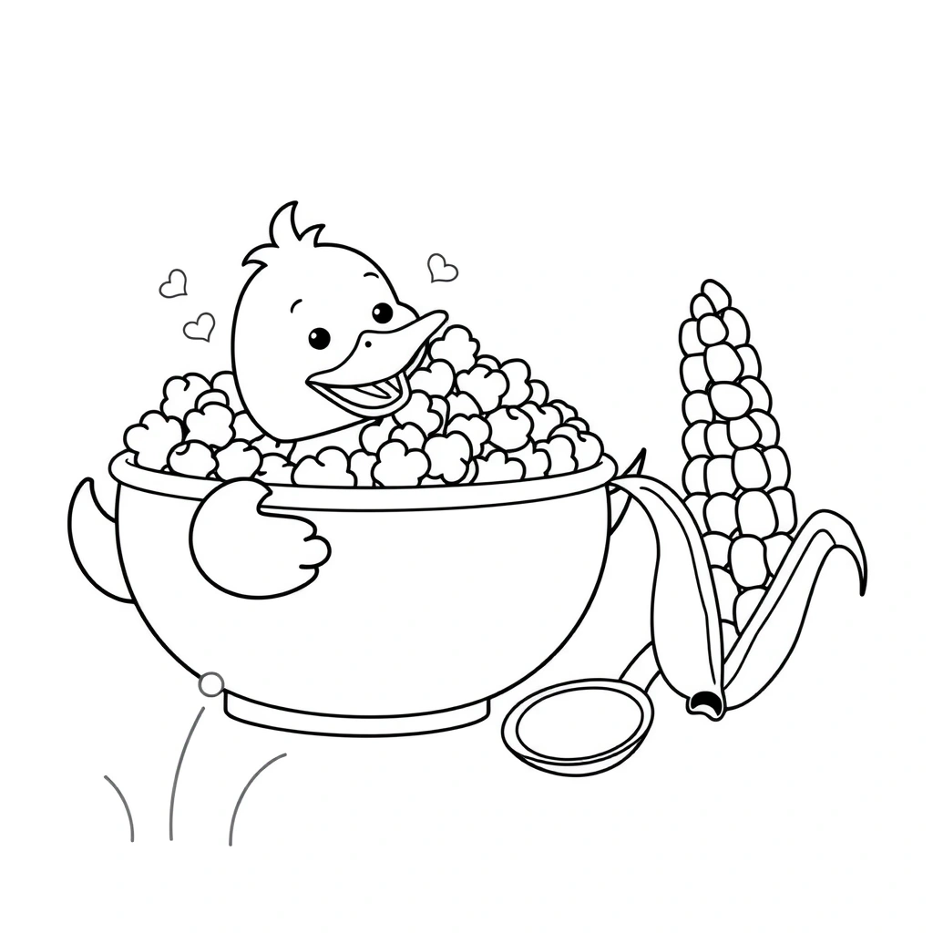 Kolorowanka: Popcorn i Gucio - Kolorowanki - Dzień Popcornu