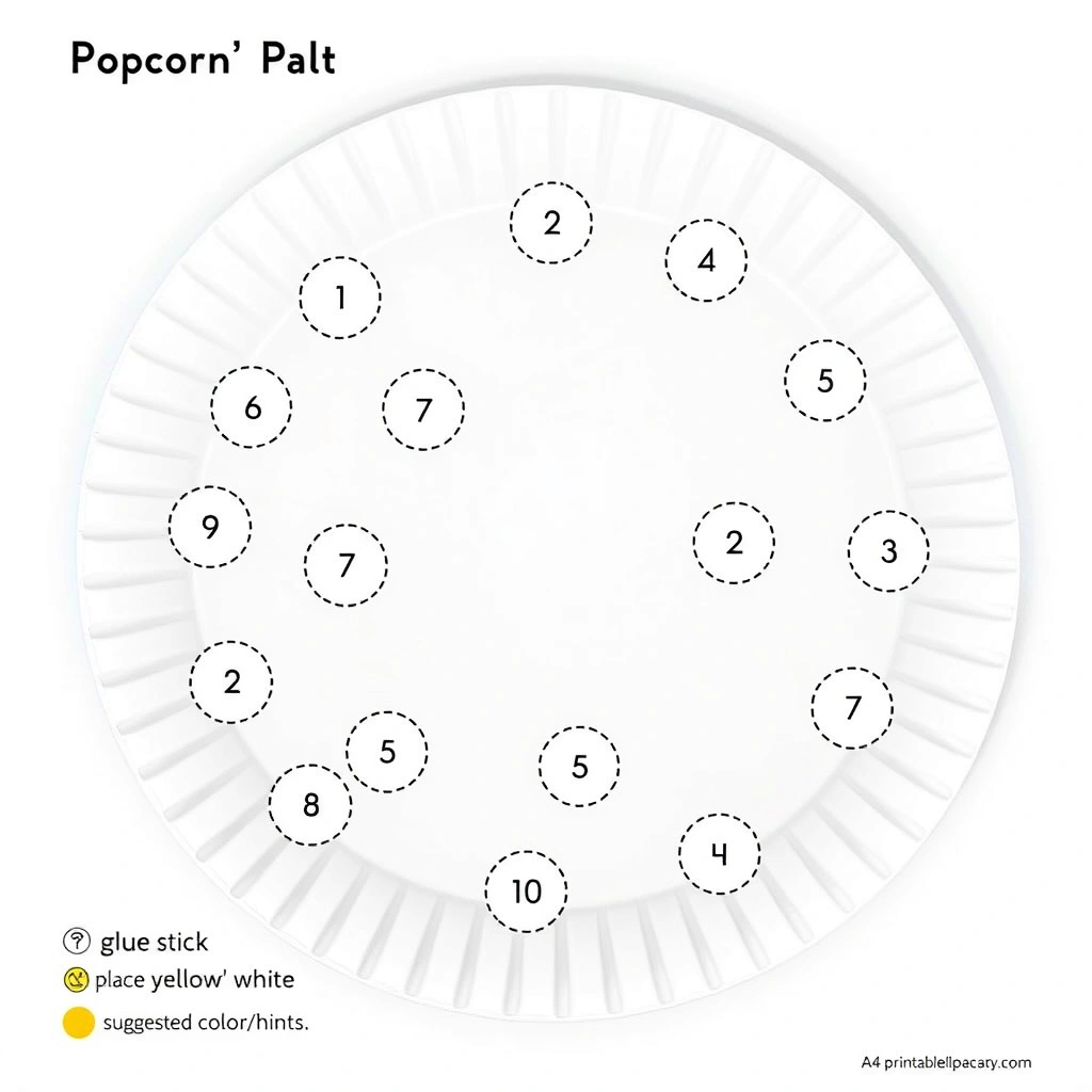 Szablon talerzyka do pracy plastycznej - Szablony - Dzień Popcornu