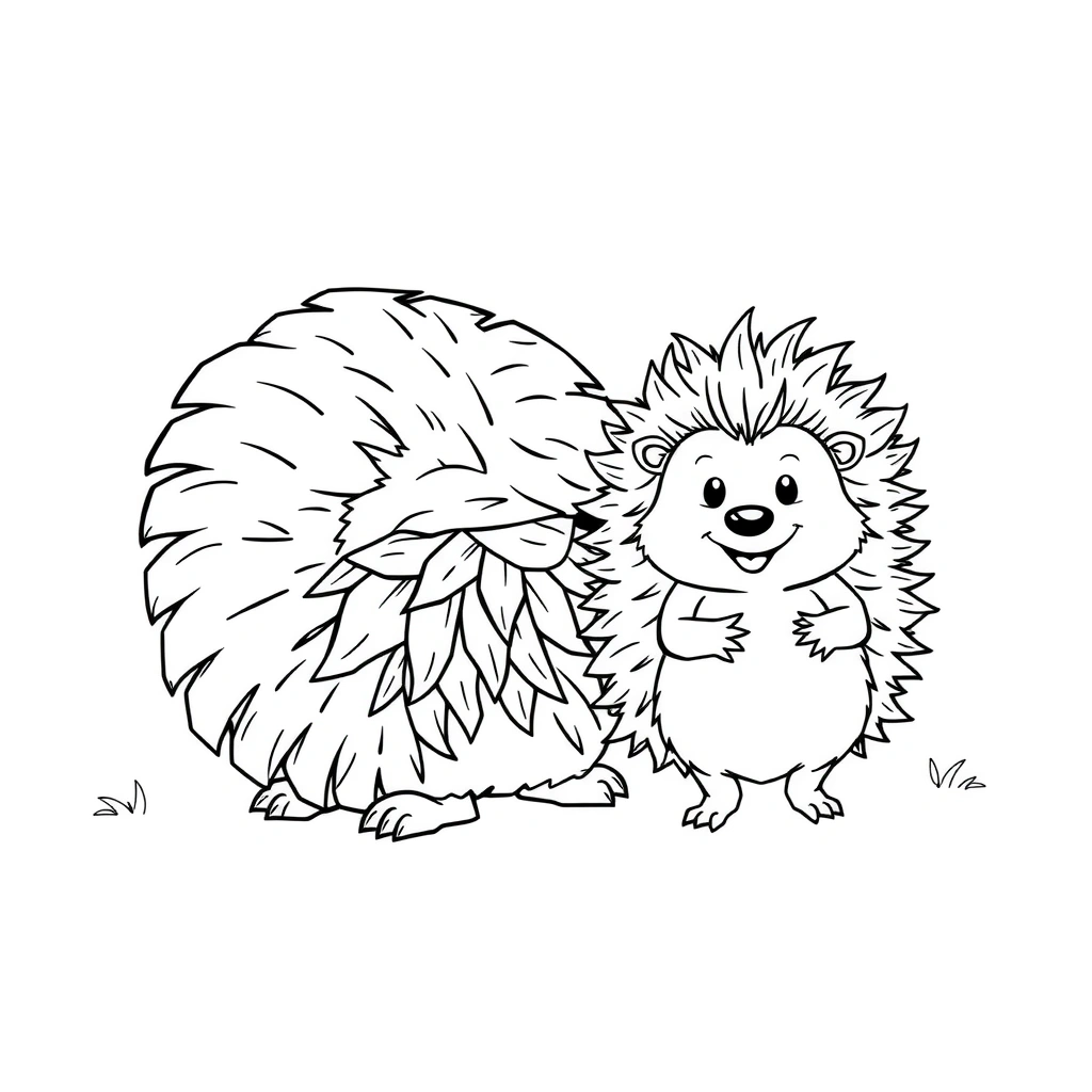 Kolorowanka — Jeż w konturze - Kolorowanki - Dzień Jeża