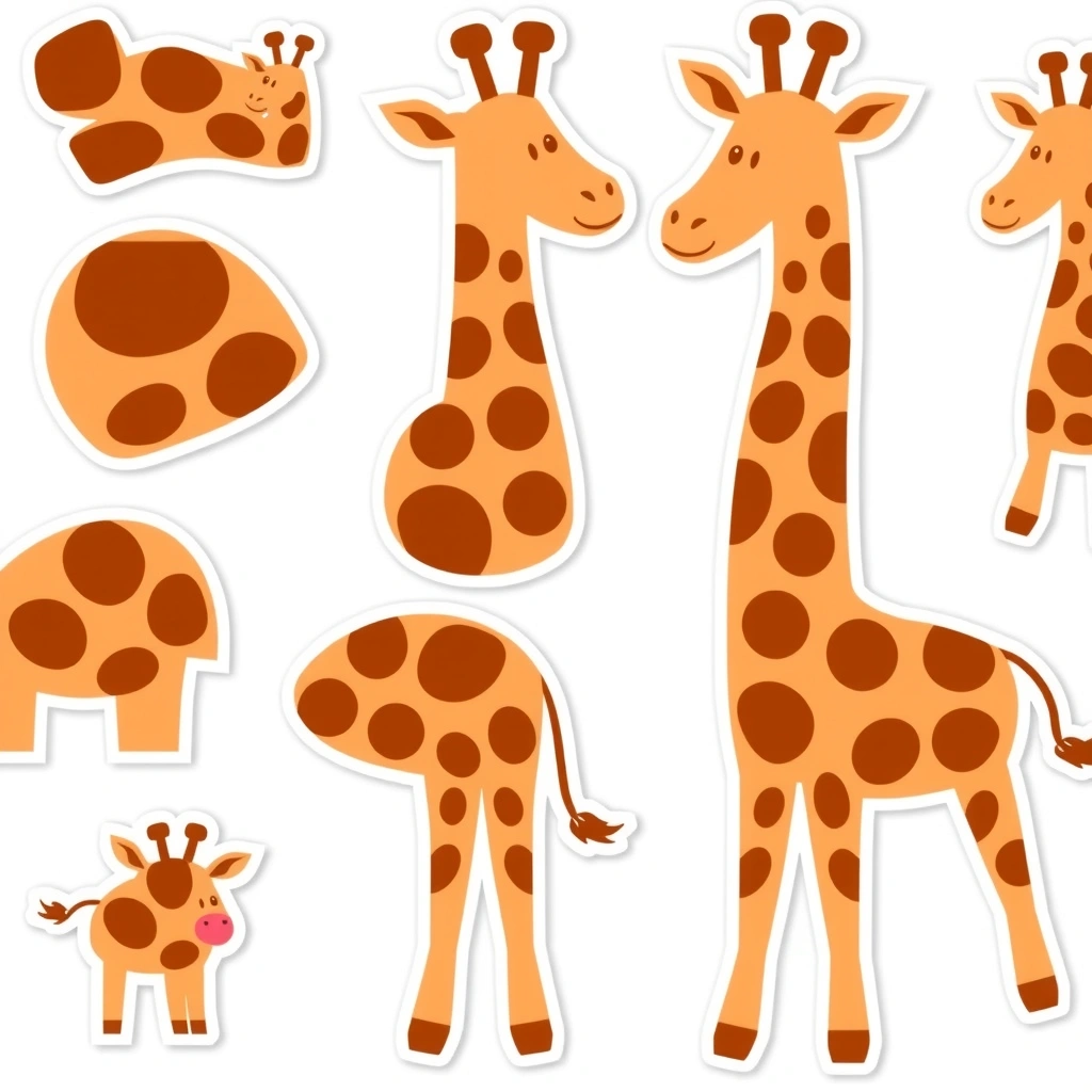 Arkusz łat — naklejki/do wycięcia - Szablony - Dzień Żyrafy