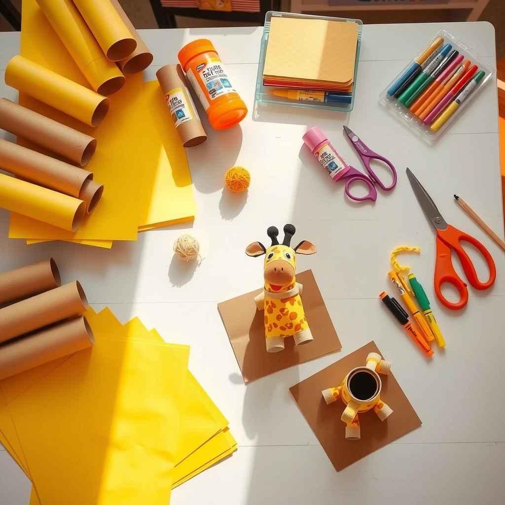 Fotomockup stanowiska pracy — materiały przygotowane - Materiały - Dzień Żyrafy