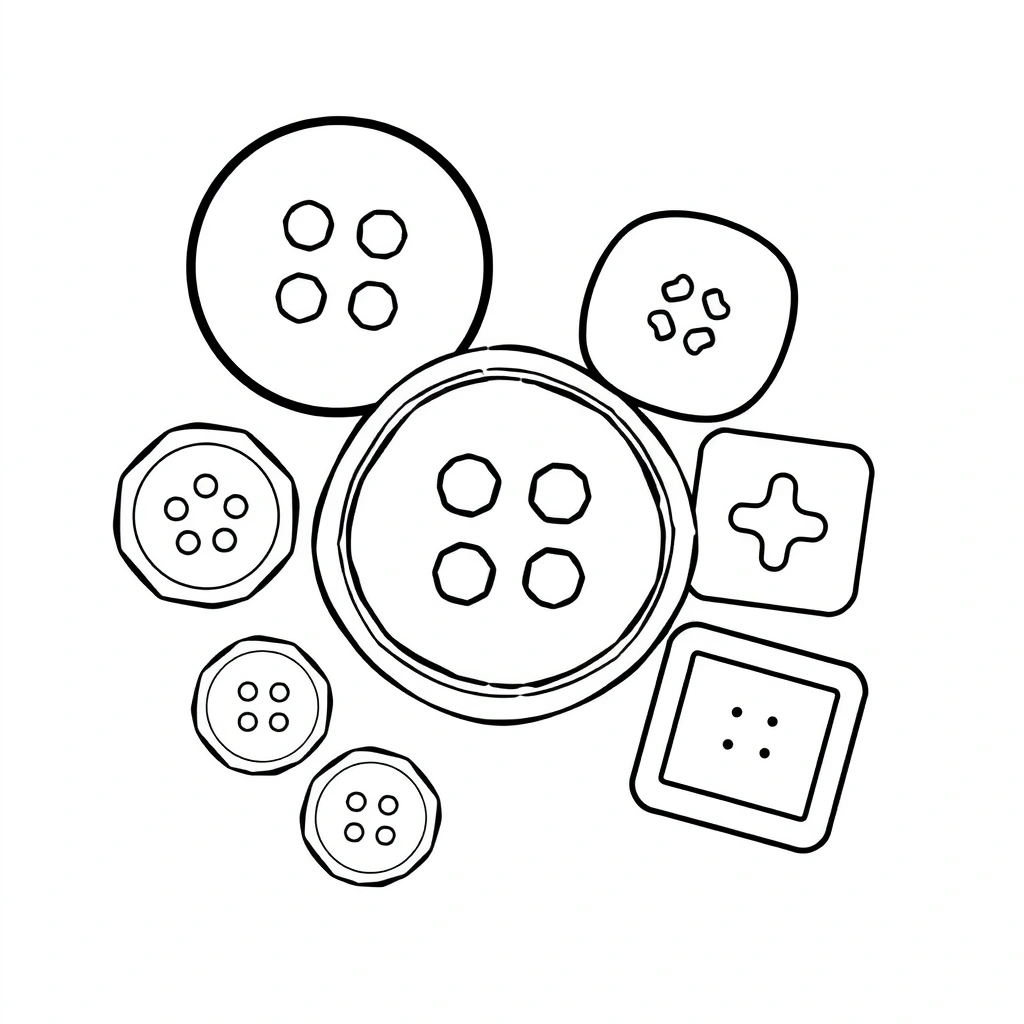 Kolorowanka: Duże guziki - Kolorowanki - Dzień Guzika