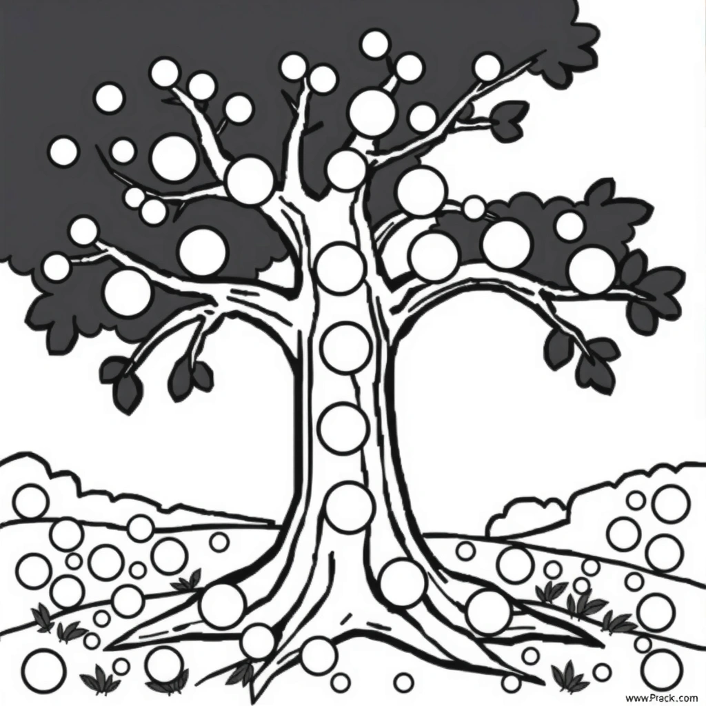 Szablon: Drzewo guziki (do przyklejania) - Szablony - Dzień Guzika