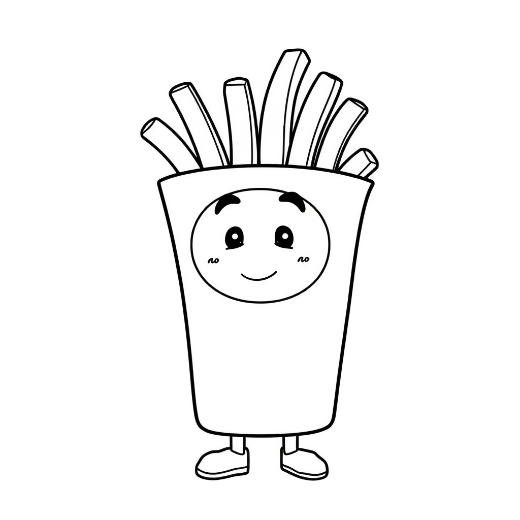 Kolorowanka: frytka z buźką - Kolorowanki - Dzień Frytek